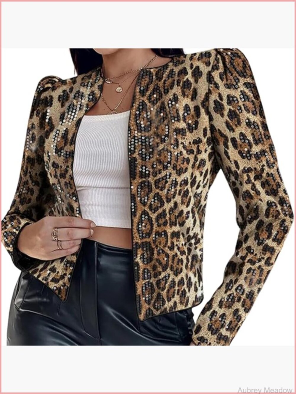 Sequin Blazer Jacket, Long Sleeve Sparkle Work Cardigan Top, Slim Fit,